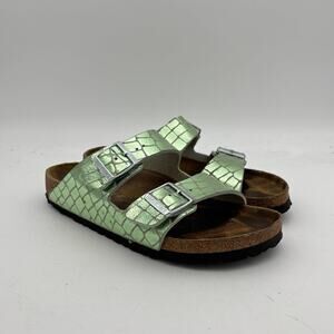 Birkenstock Arizona Metallic Gator Gleam Sandals Slides Women's 41 (10-10.5)